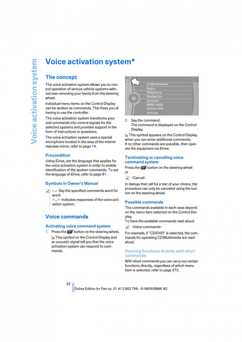 BMW X5 X6 E71 E72 owners manual / page 24