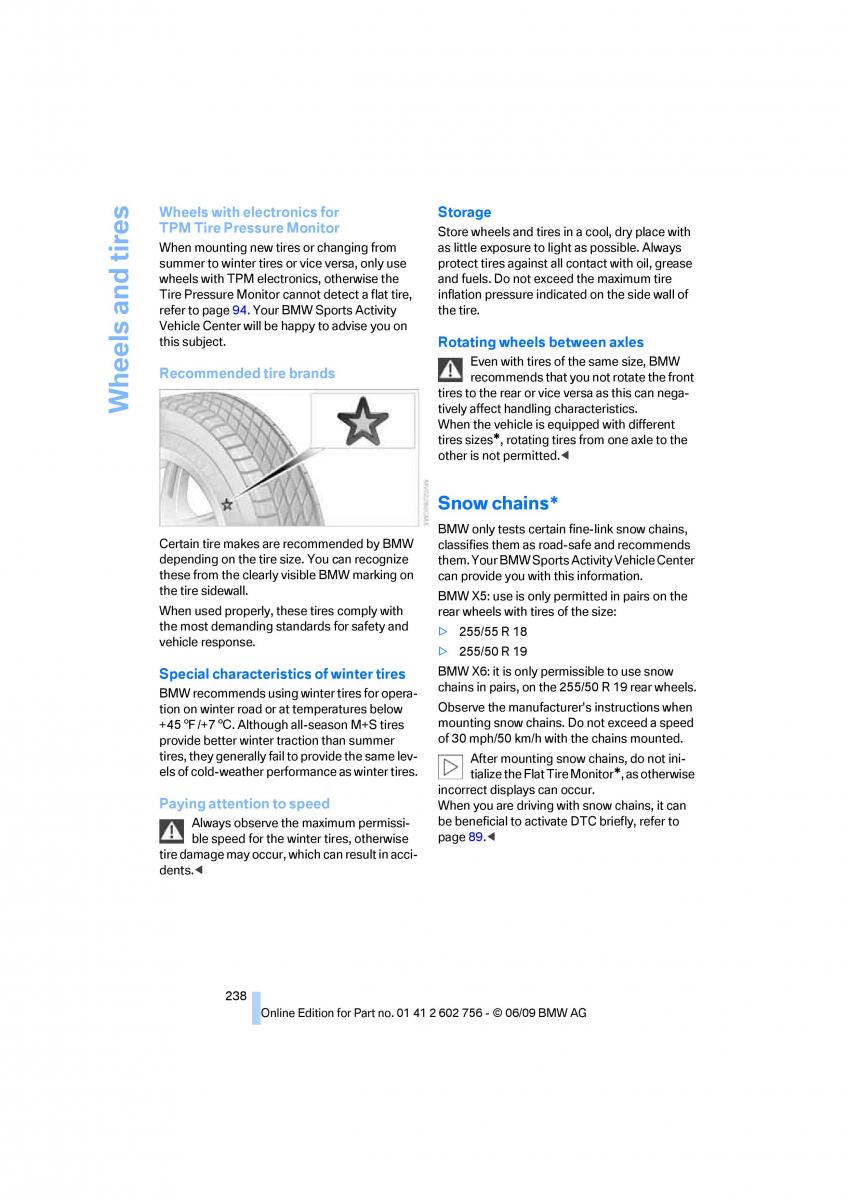 BMW X5 X6 E71 E72 owners manual / page 240