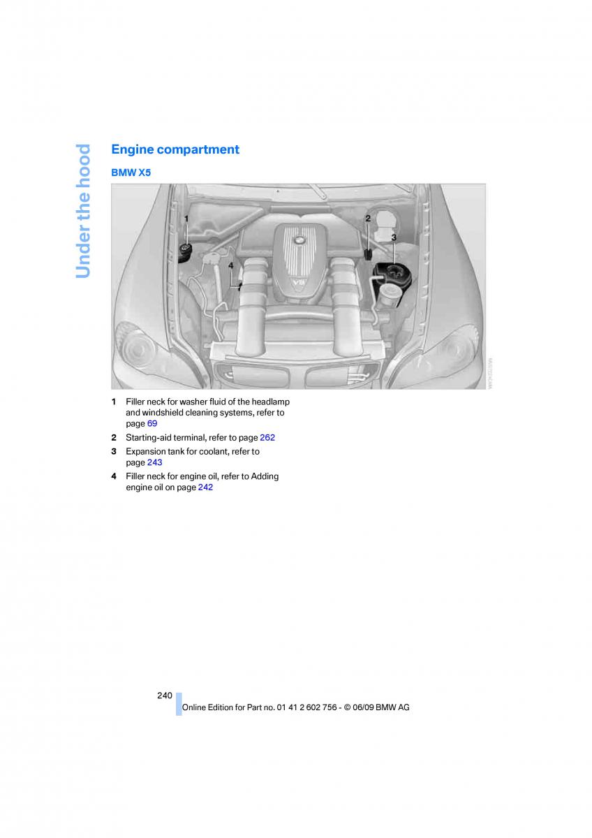 BMW X5 X6 E71 E72 owners manual / page 242