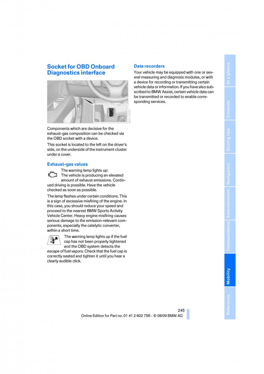 BMW X5 X6 E71 E72 owners manual / page 247