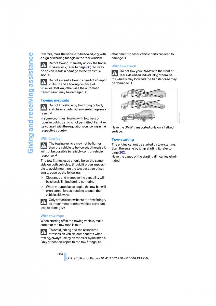 BMW X5 X6 E71 E72 owners manual / page 266