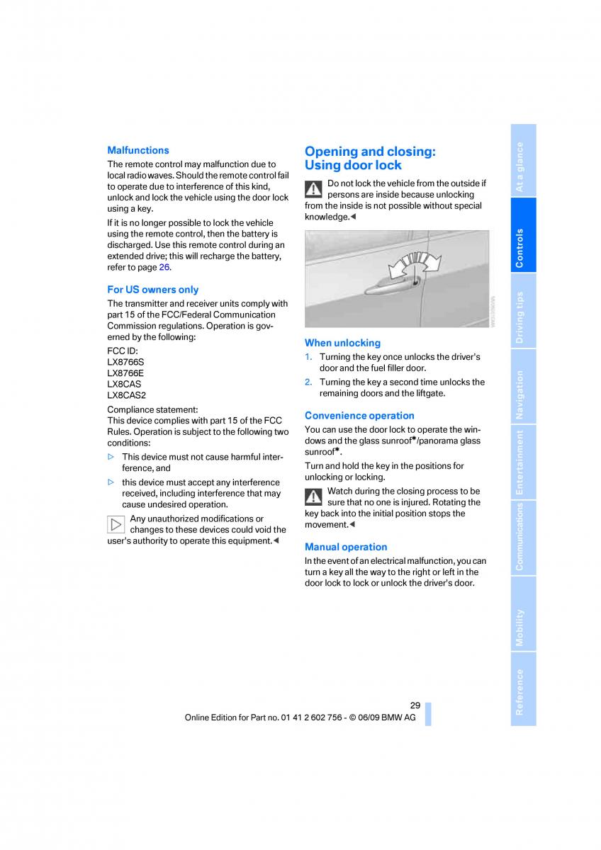 BMW X5 X6 E71 E72 owners manual / page 31