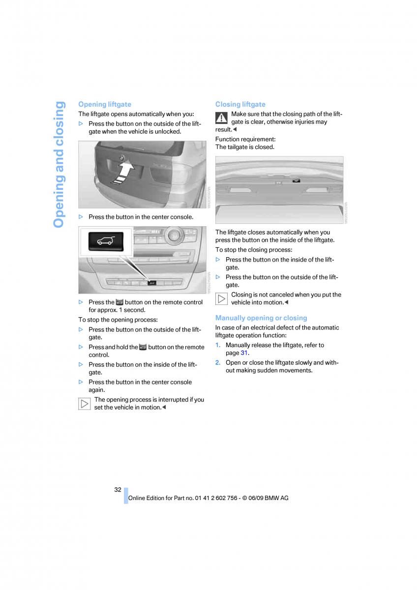 BMW X5 X6 E71 E72 owners manual / page 34