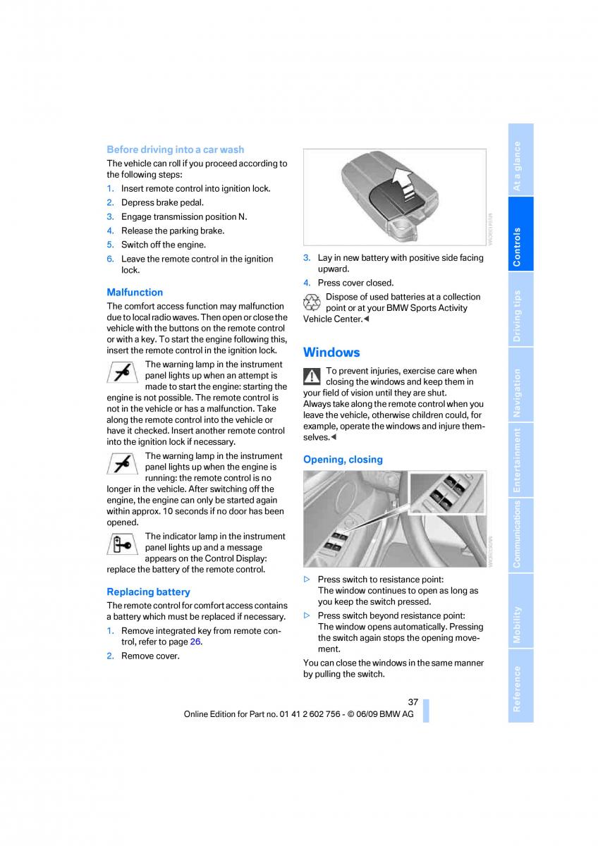 BMW X5 X6 E71 E72 owners manual / page 39