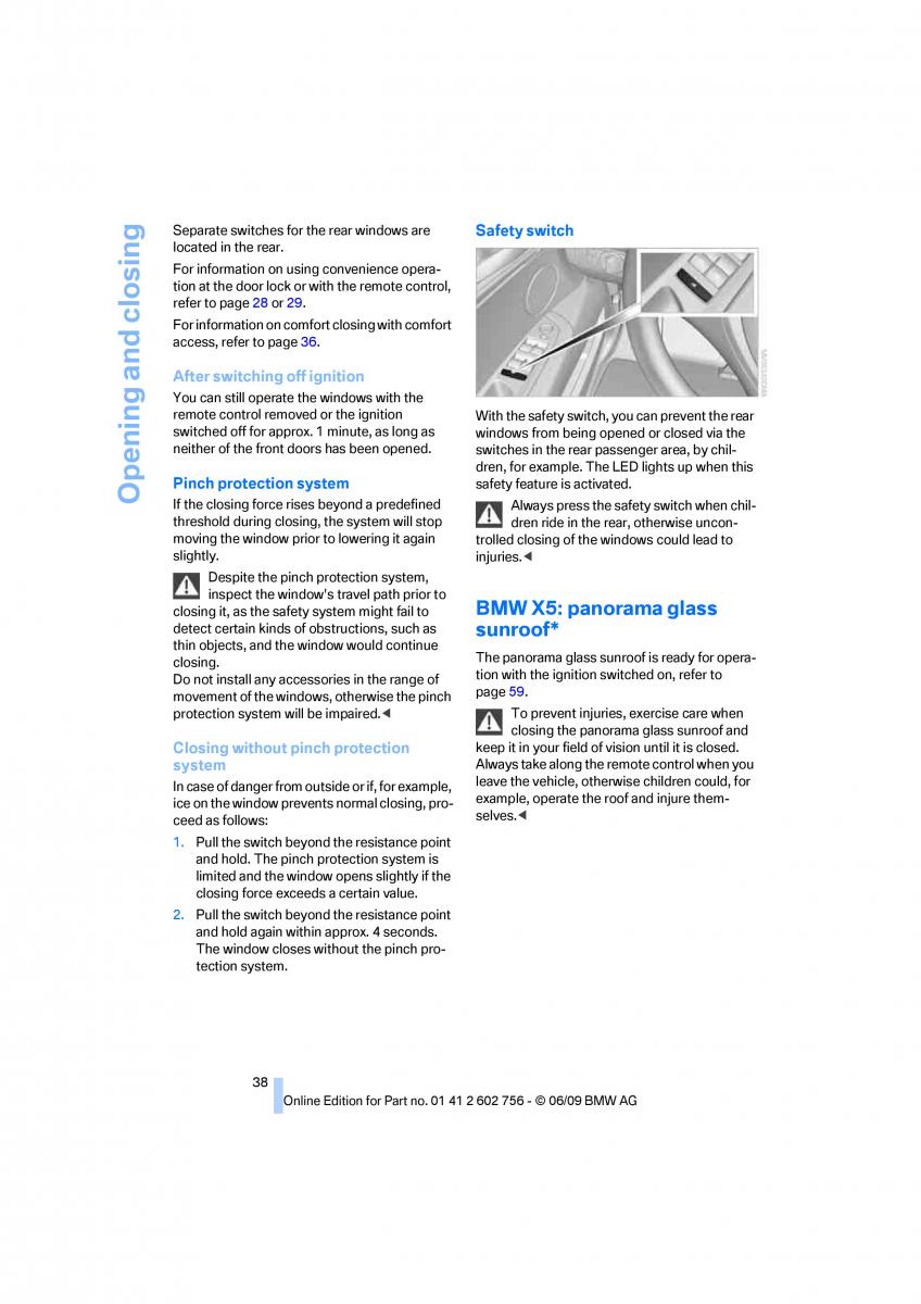 BMW X5 X6 E71 E72 owners manual / page 40