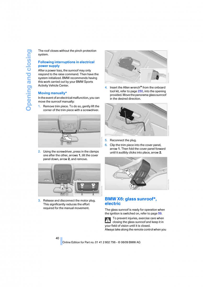 BMW X5 X6 E71 E72 owners manual / page 42