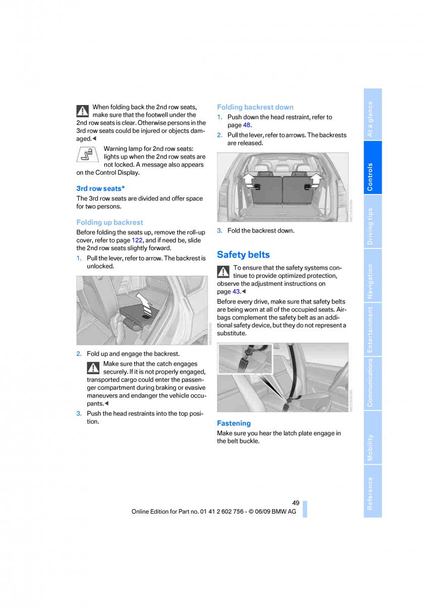 BMW X5 X6 E71 E72 owners manual / page 51