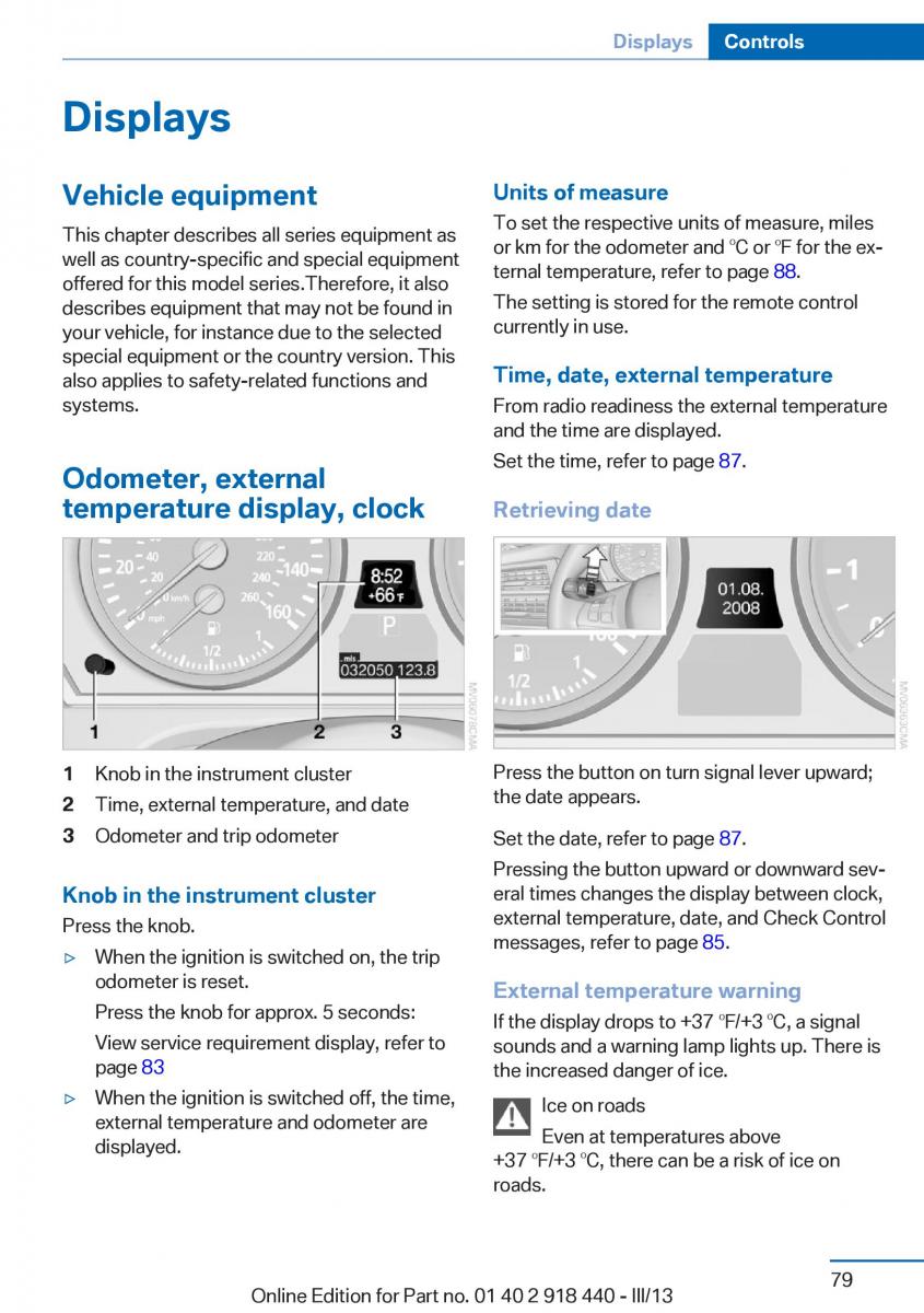 BMW X5 X6 F15 F16 owners manual / page 79