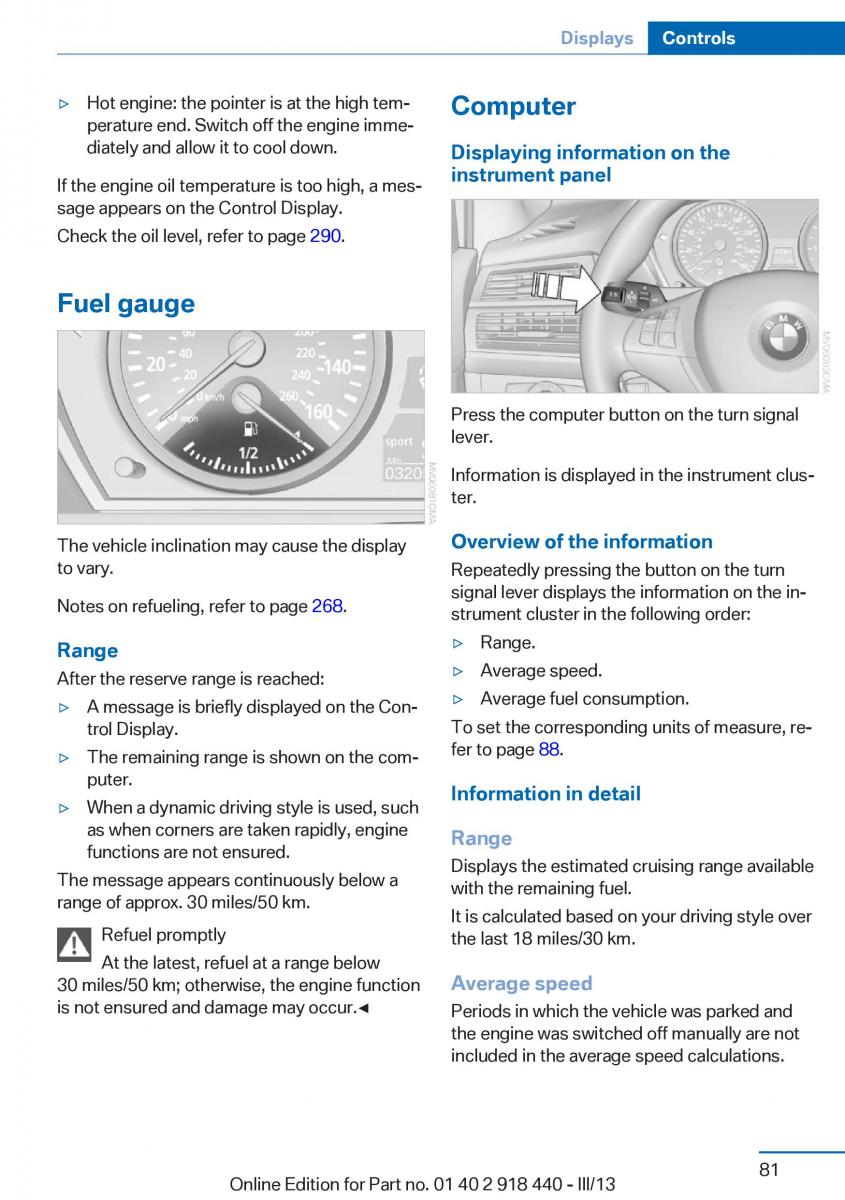 BMW X5 X6 F15 F16 owners manual / page 81