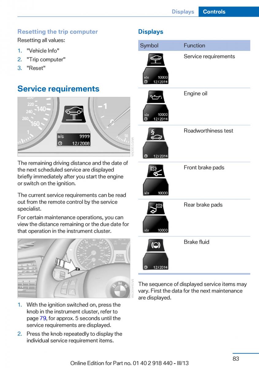 BMW X5 X6 F15 F16 owners manual / page 83