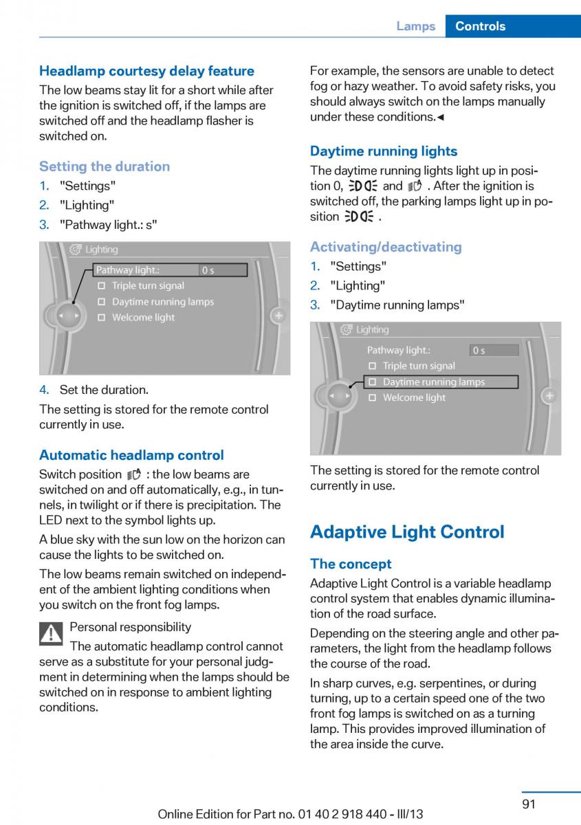 BMW X5 X6 F15 F16 owners manual / page 91