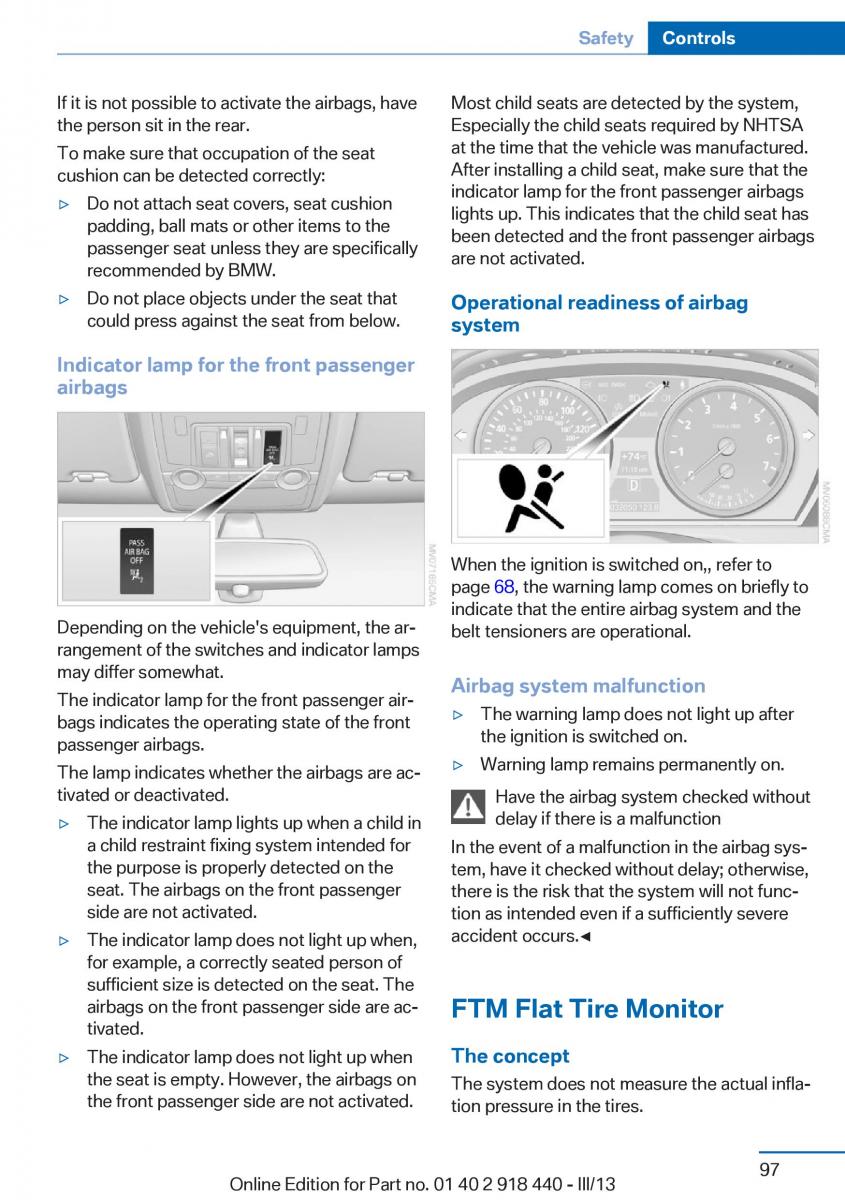 BMW X5 X6 F15 F16 owners manual / page 97