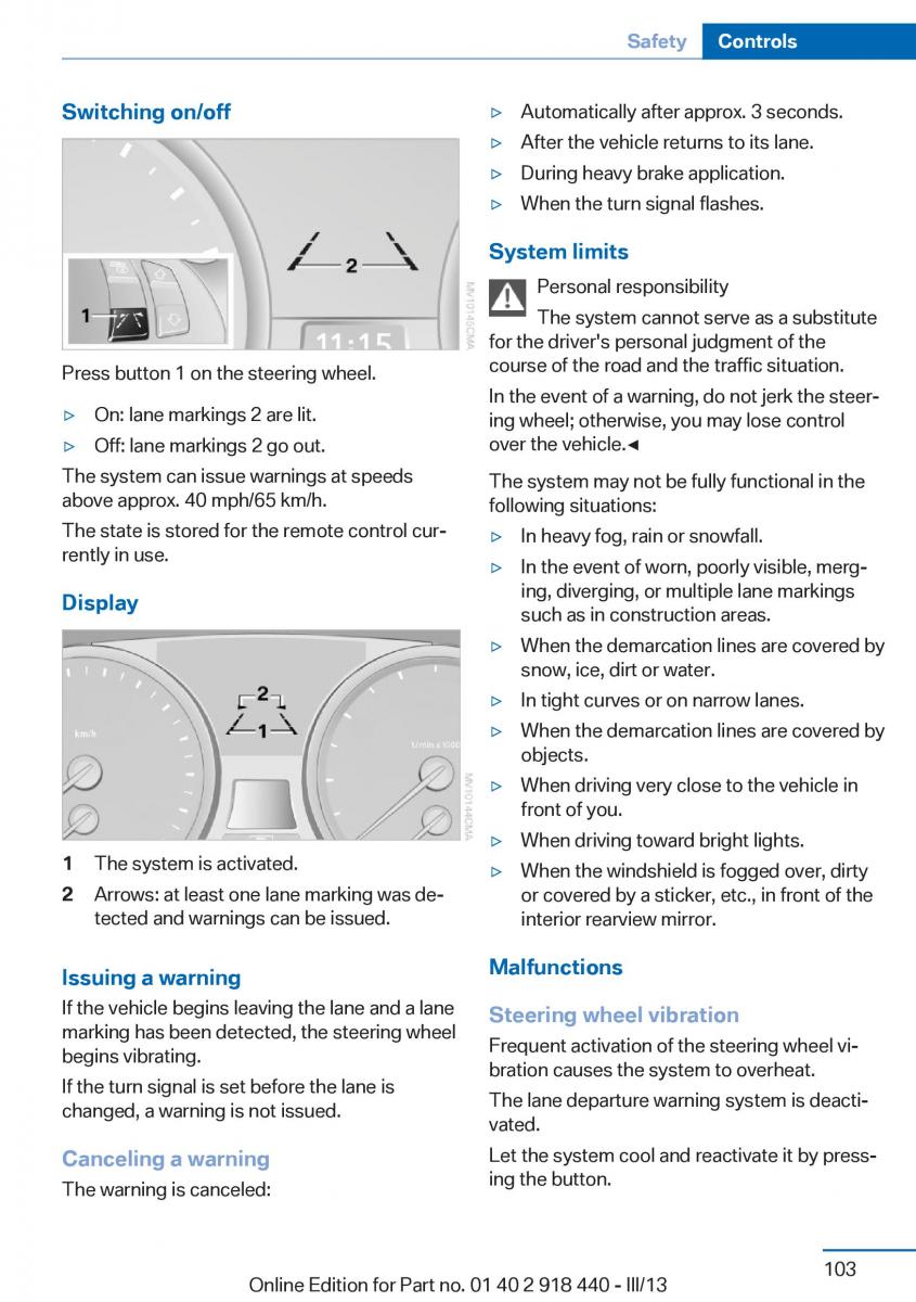 BMW X5 X6 F15 F16 owners manual / page 103