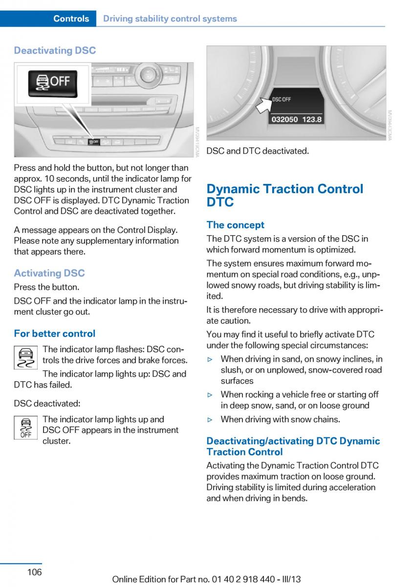 BMW X5 X6 F15 F16 owners manual / page 106