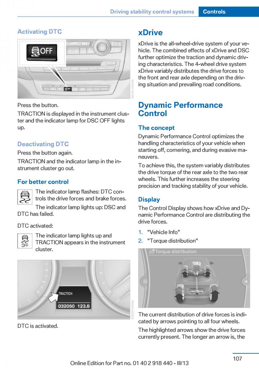 BMW X5 X6 F15 F16 owners manual / page 107