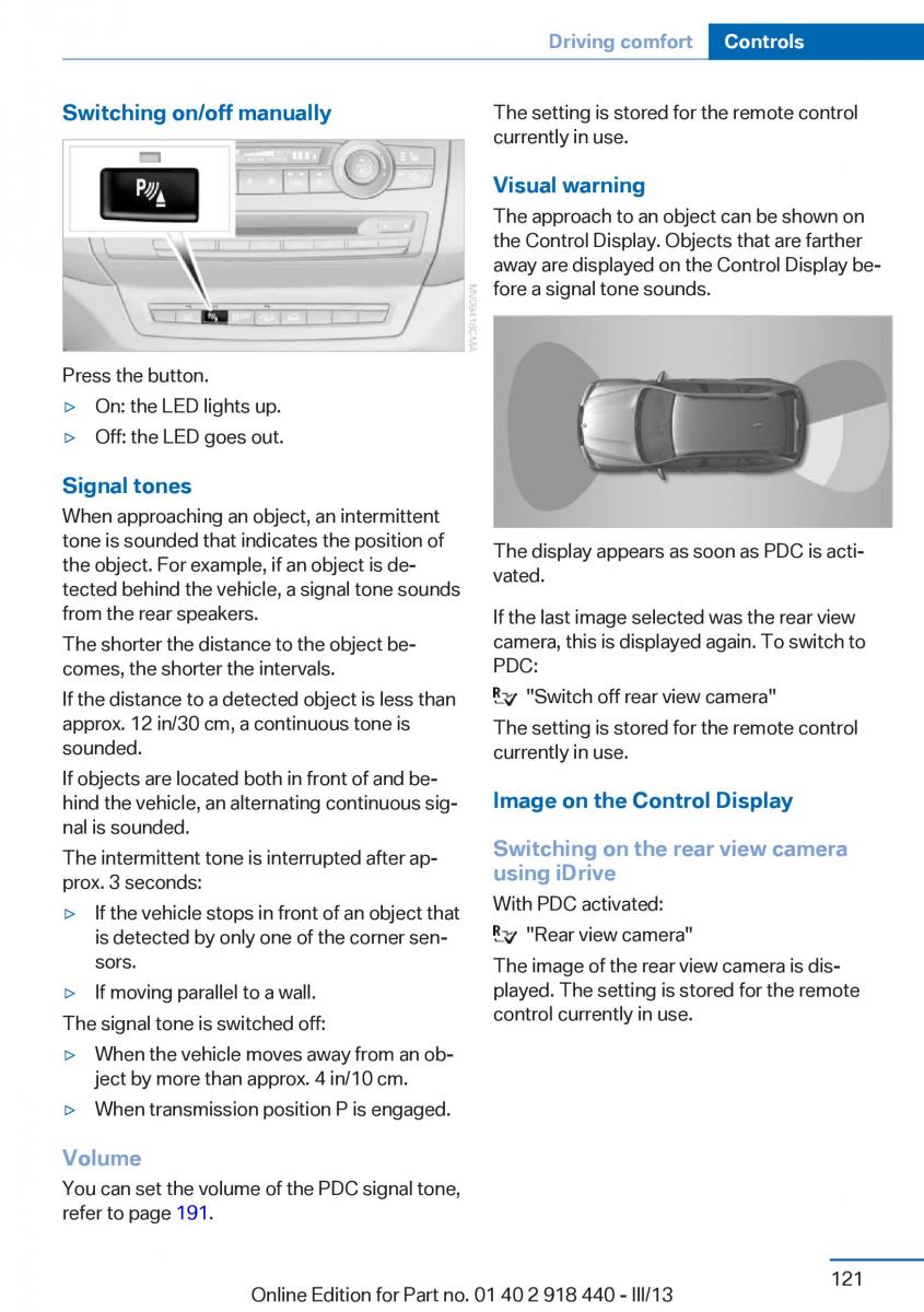 BMW X5 X6 F15 F16 owners manual / page 121