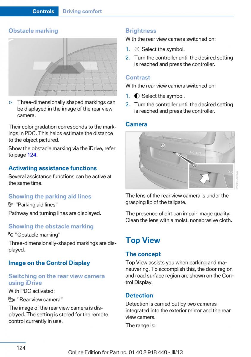 BMW X5 X6 F15 F16 owners manual / page 124