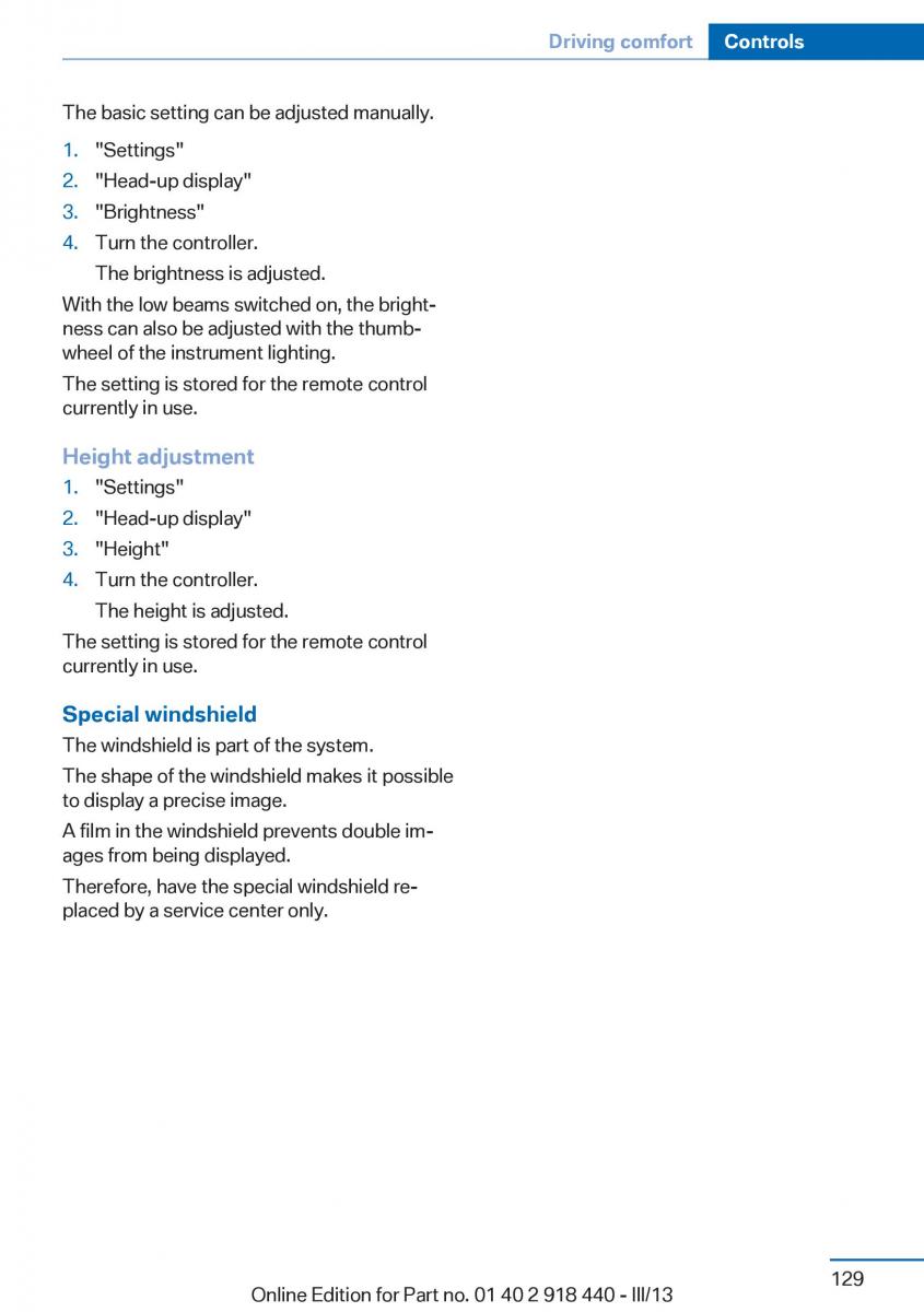 BMW X5 X6 F15 F16 owners manual / page 129