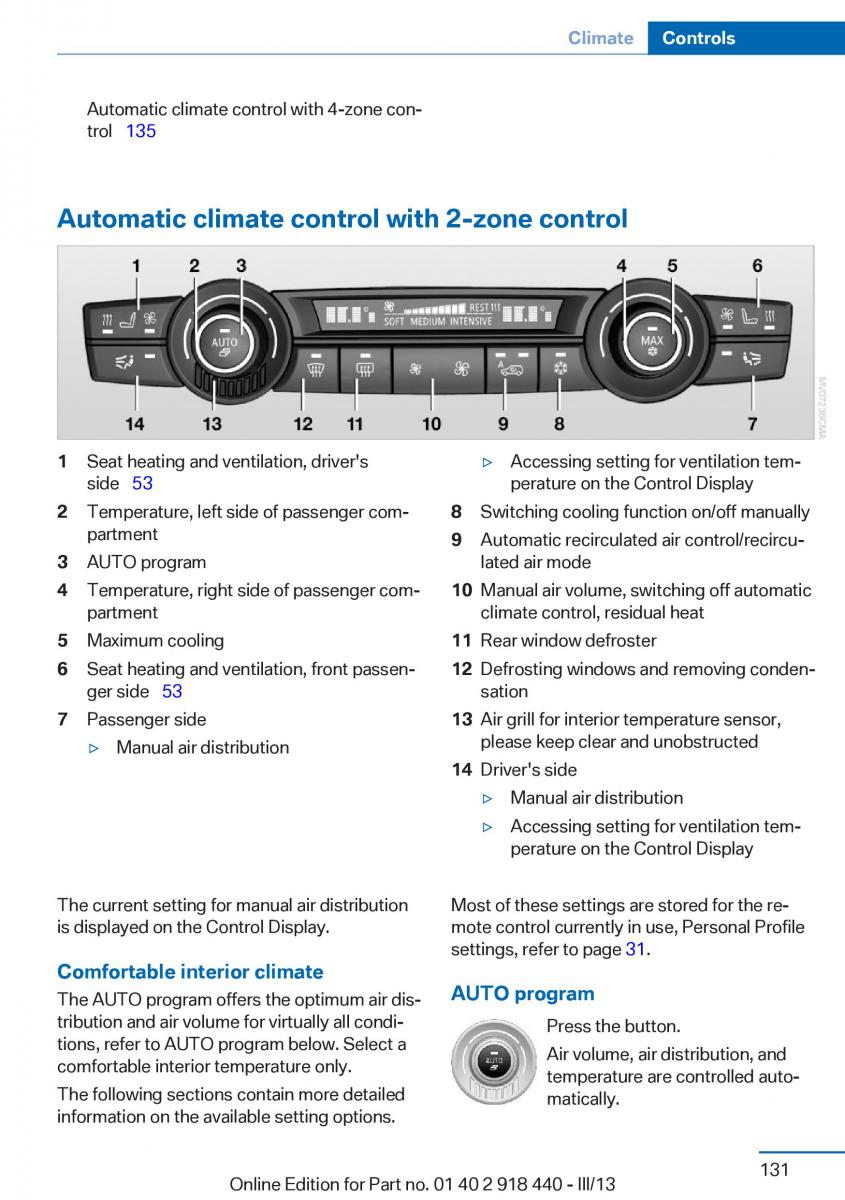 BMW X5 X6 F15 F16 owners manual / page 131