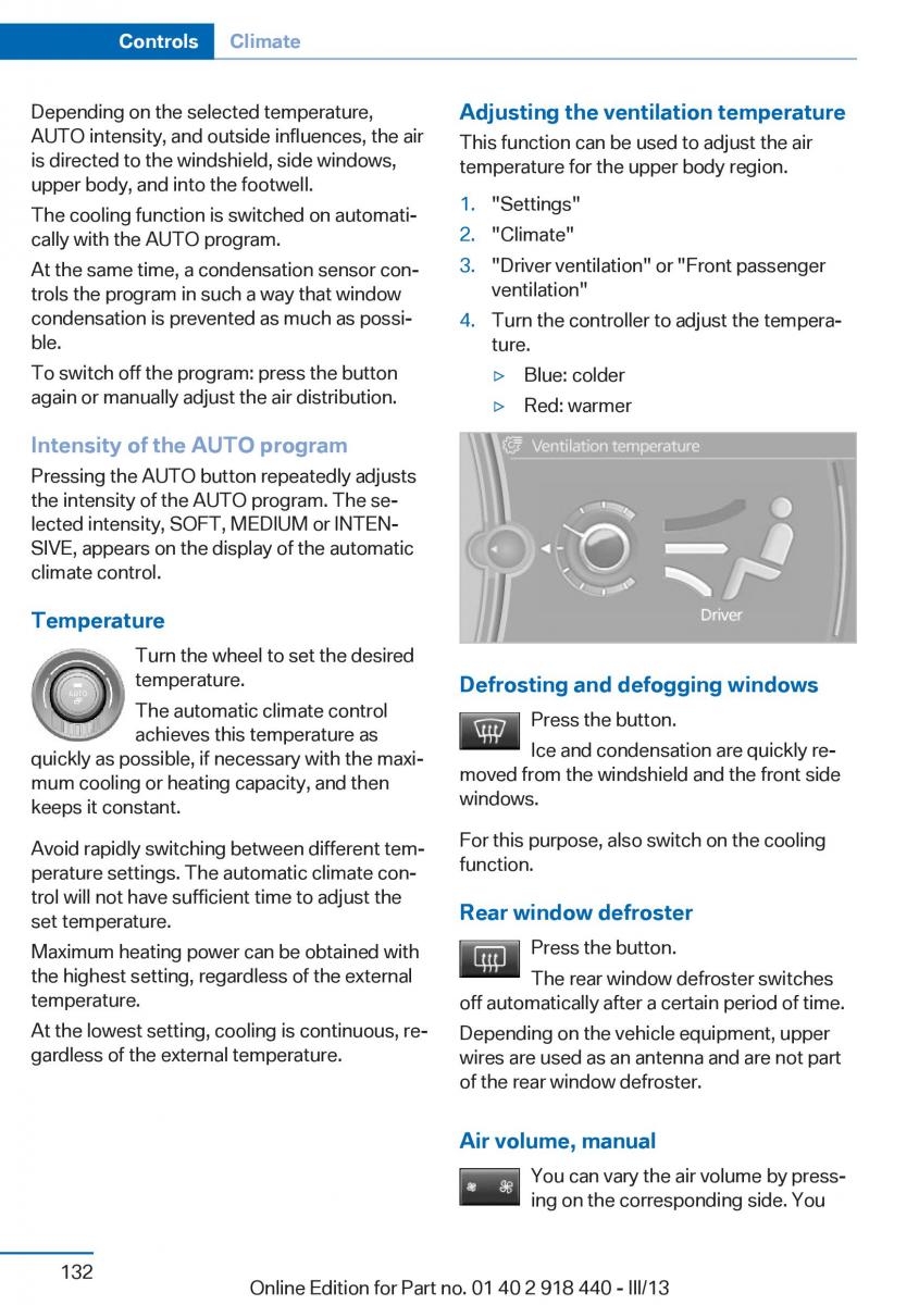 BMW X5 X6 F15 F16 owners manual / page 132