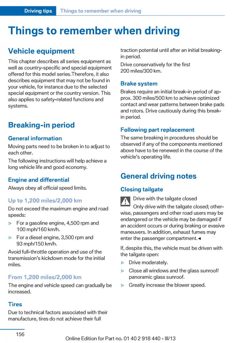 BMW X5 X6 F15 F16 owners manual / page 156