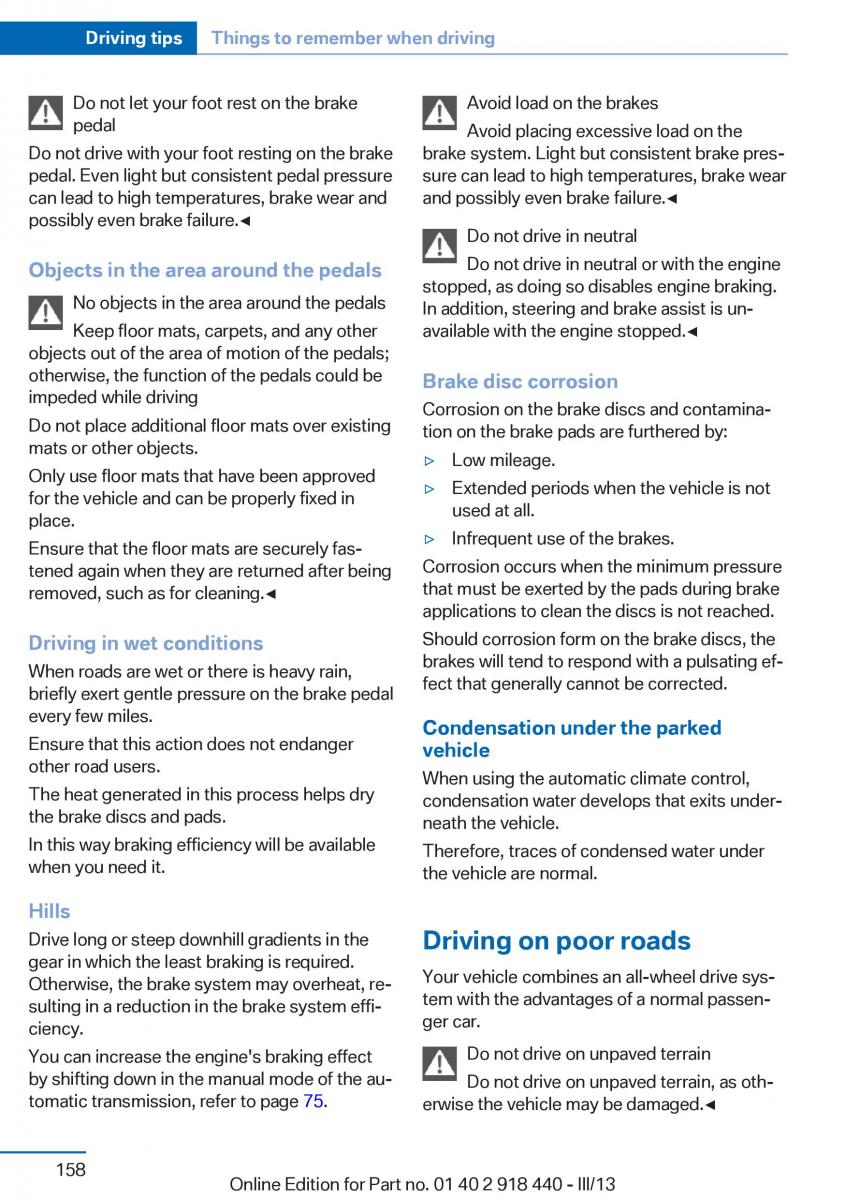 BMW X5 X6 F15 F16 owners manual / page 158