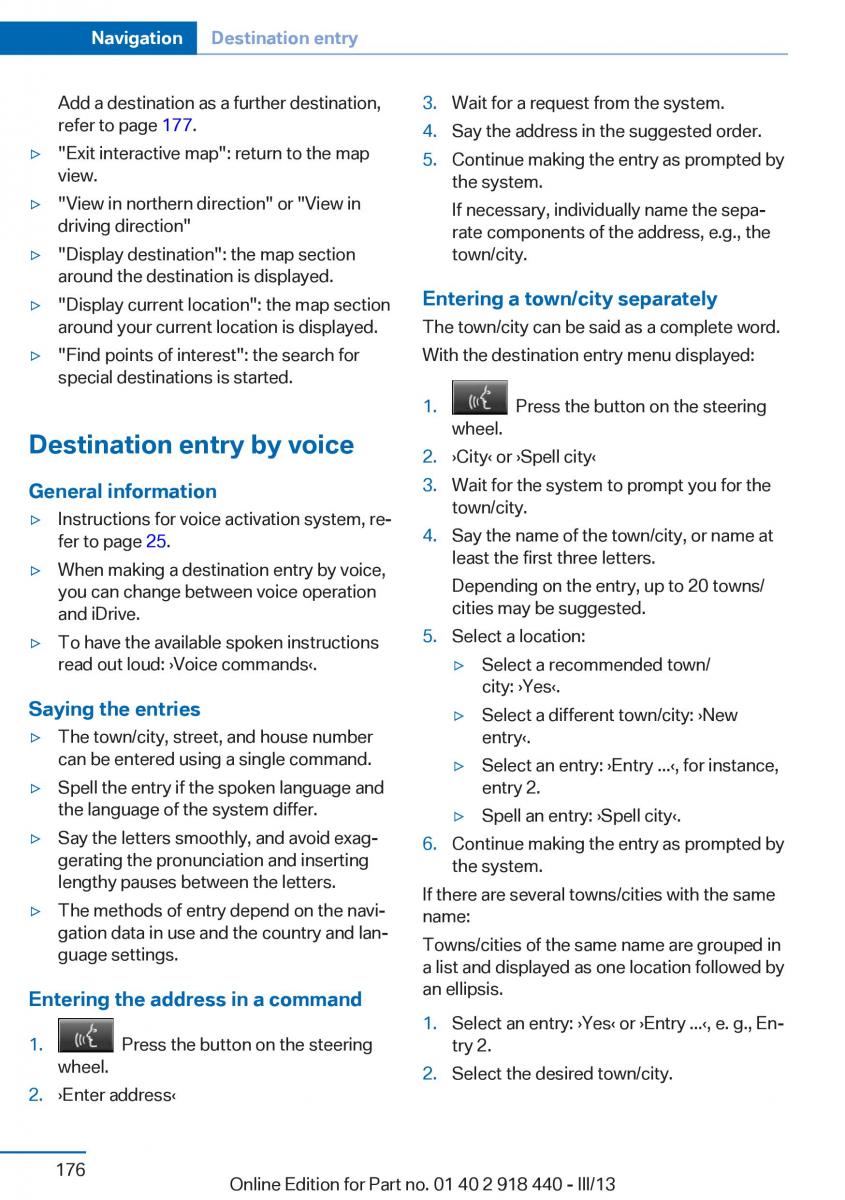 BMW X5 X6 F15 F16 owners manual / page 176