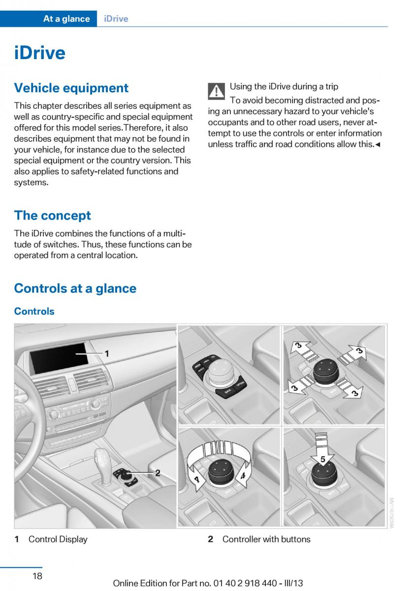 BMW X5 X6 F15 F16 owners manual / page 18