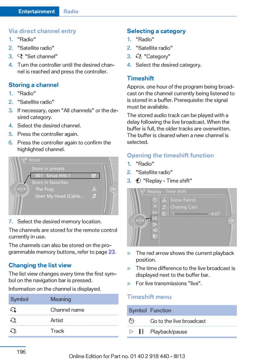 BMW X5 X6 F15 F16 owners manual / page 196