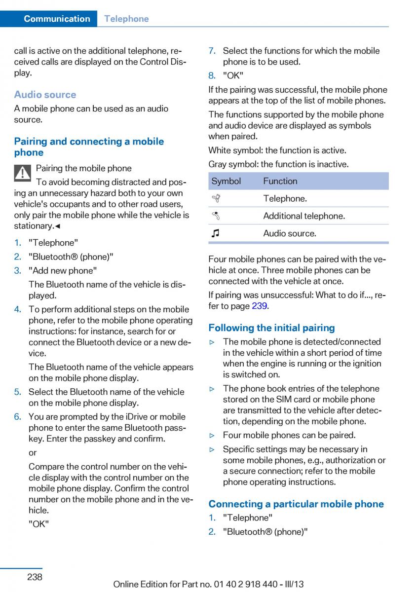 BMW X5 X6 F15 F16 owners manual / page 238