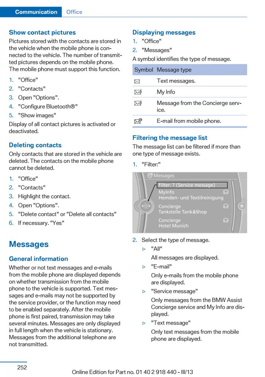 BMW X5 X6 F15 F16 owners manual / page 252