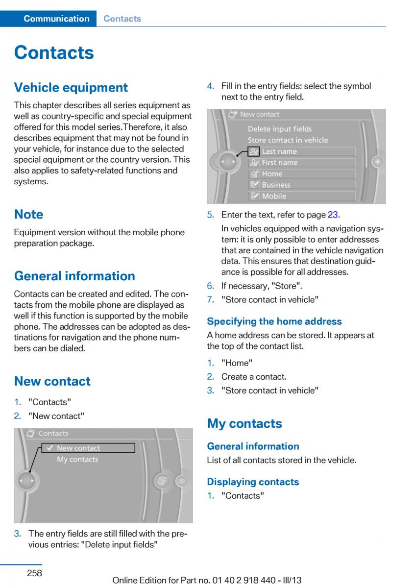 BMW X5 X6 F15 F16 owners manual / page 258