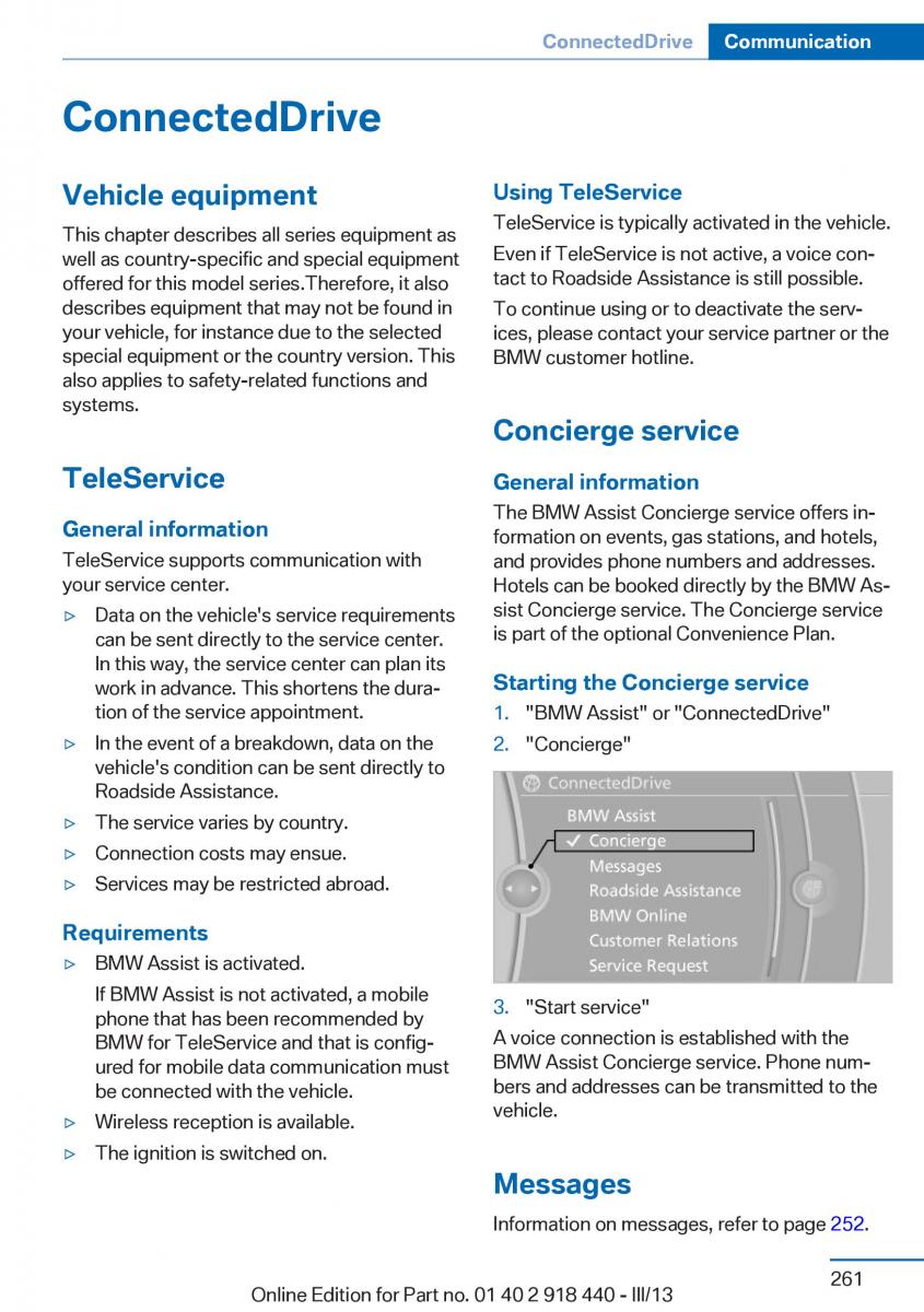 BMW X5 X6 F15 F16 owners manual / page 261