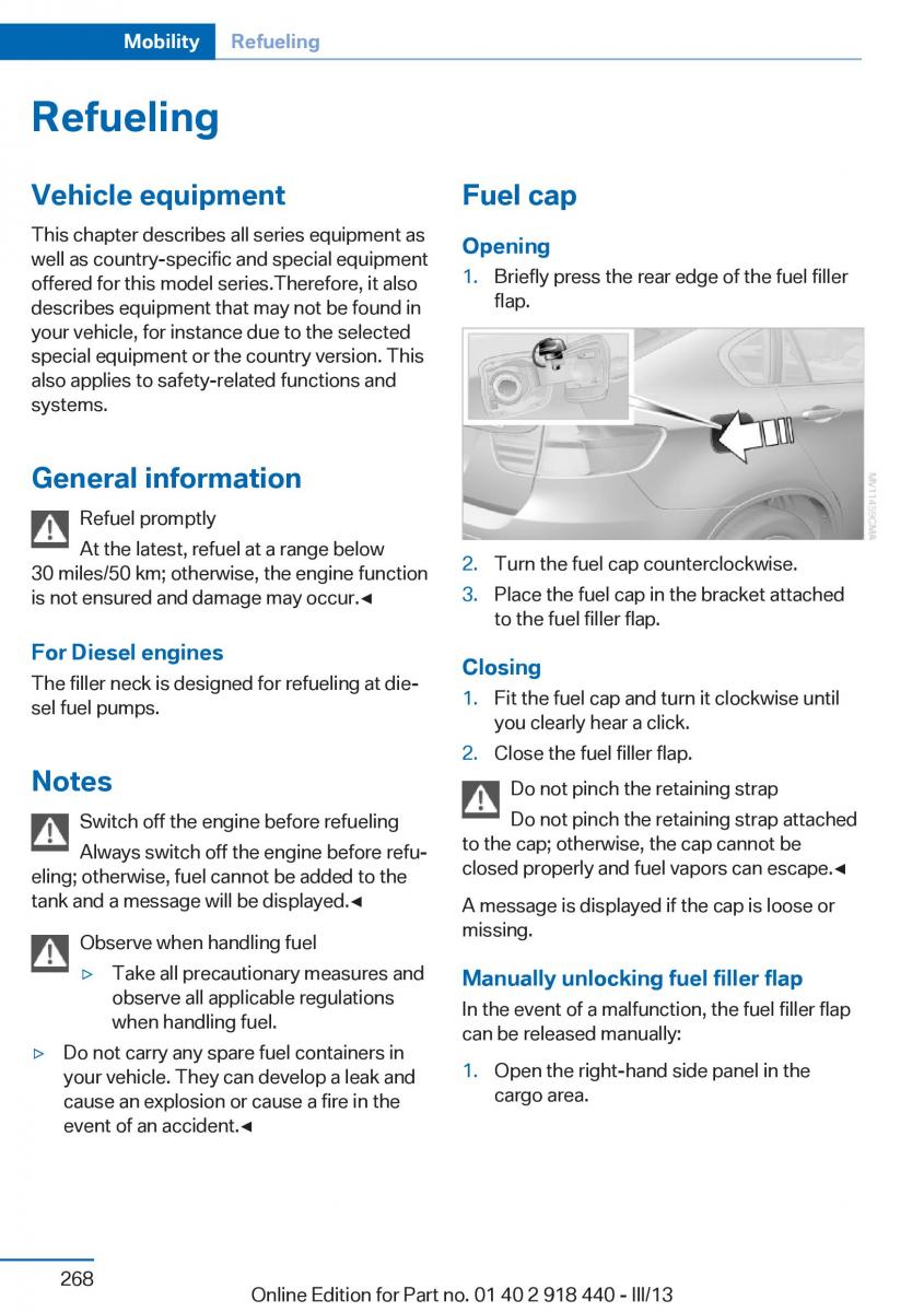 BMW X5 X6 F15 F16 owners manual / page 268