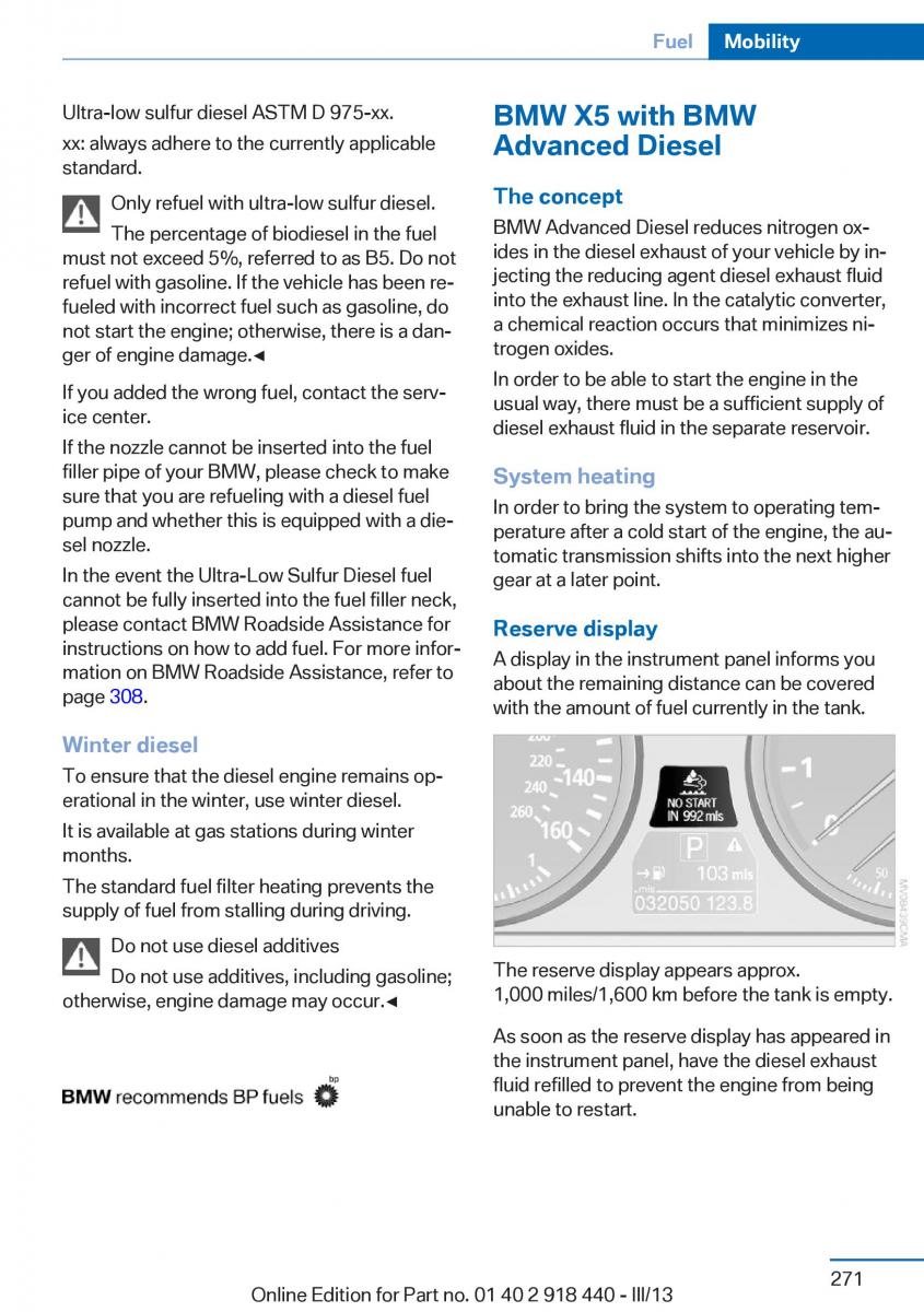 BMW X5 X6 F15 F16 owners manual / page 271