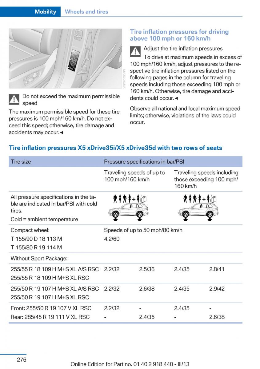 BMW X5 X6 F15 F16 owners manual / page 276