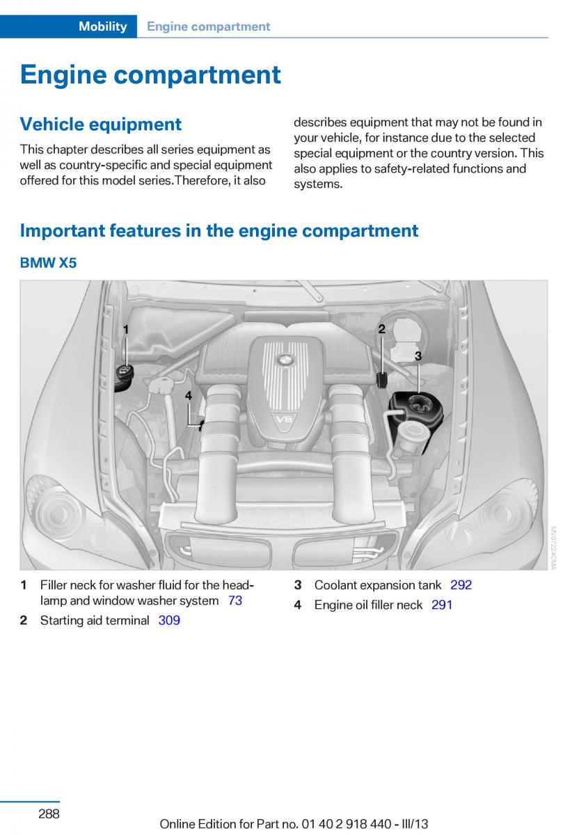 BMW X5 X6 F15 F16 owners manual / page 288