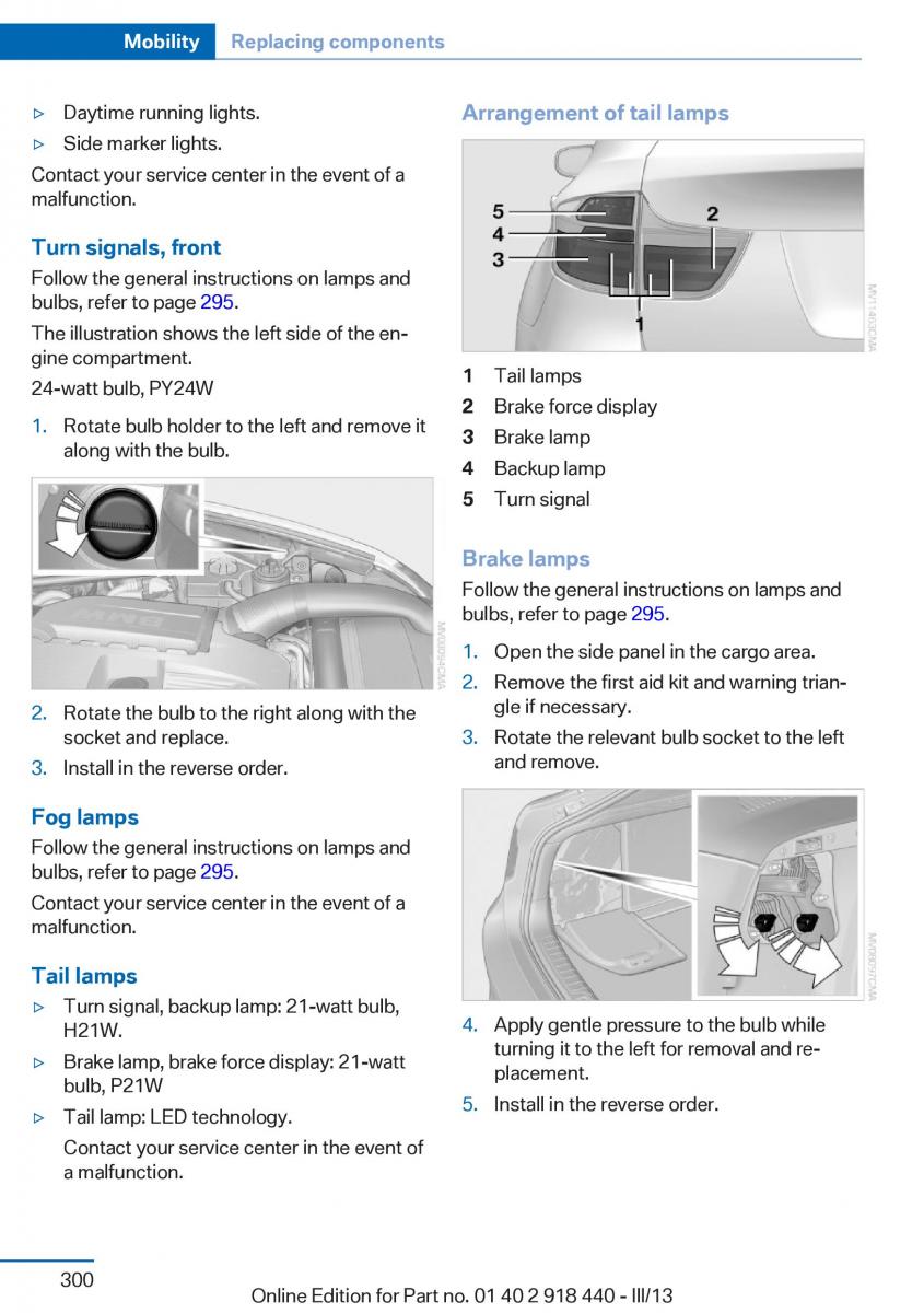 BMW X5 X6 F15 F16 owners manual / page 300