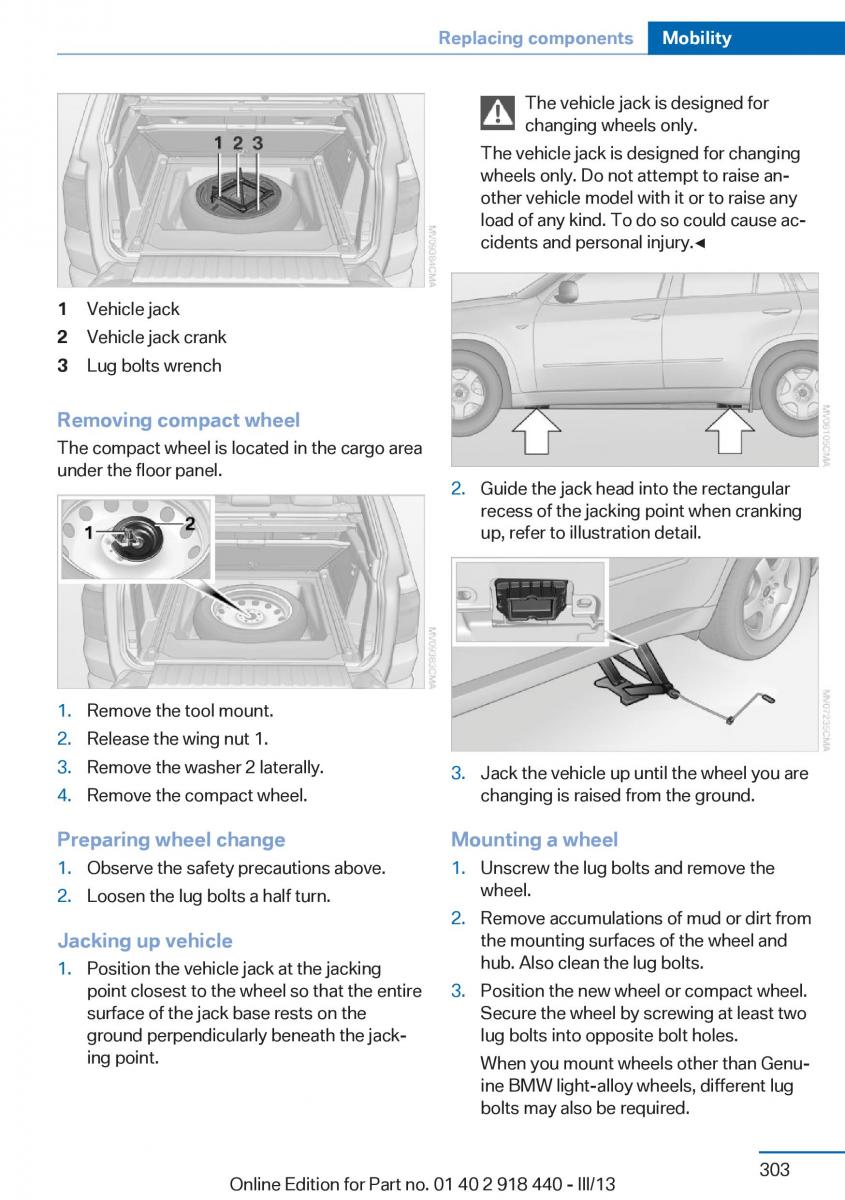 BMW X5 X6 F15 F16 owners manual / page 303