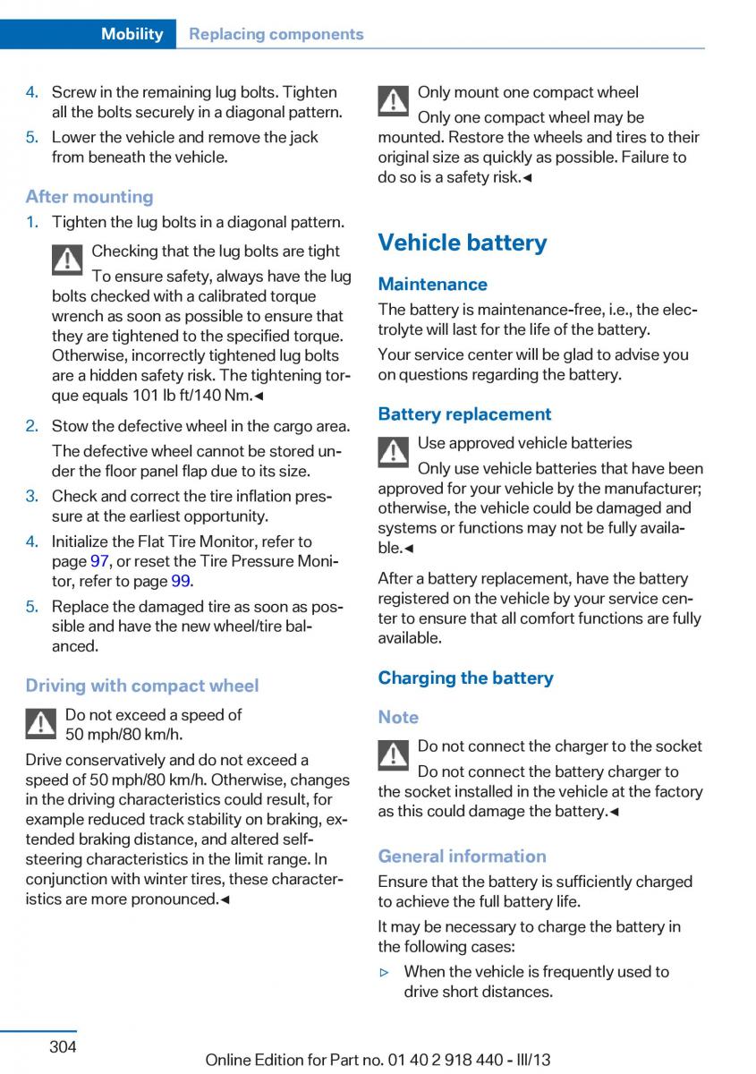 BMW X5 X6 F15 F16 owners manual / page 304