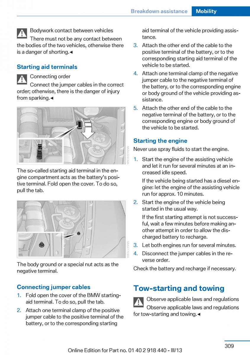 BMW X5 X6 F15 F16 owners manual / page 309