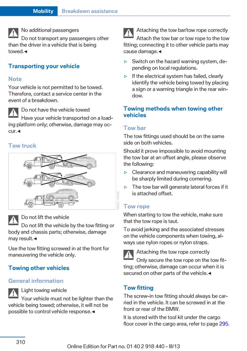 BMW X5 X6 F15 F16 owners manual / page 310