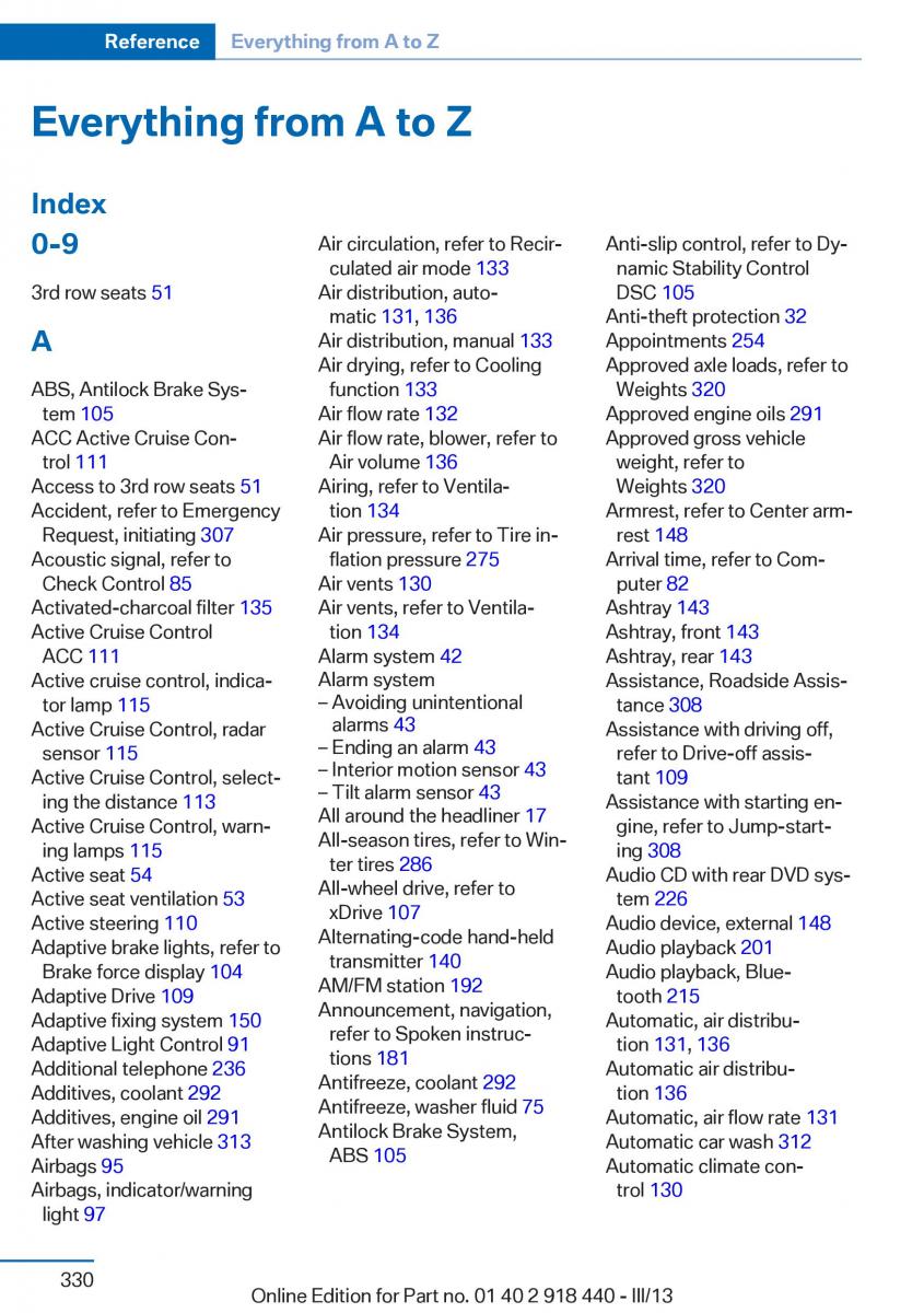 BMW X5 X6 F15 F16 owners manual / page 330