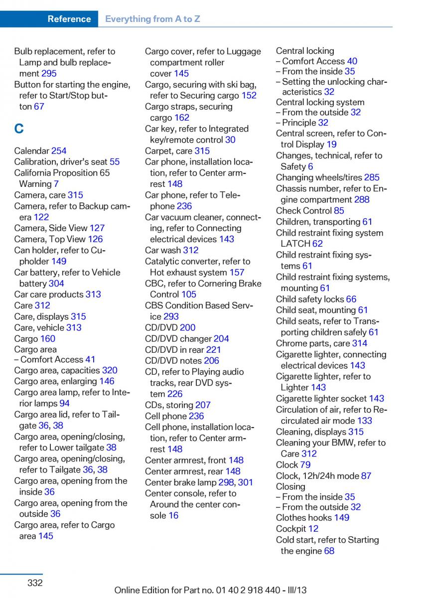 BMW X5 X6 F15 F16 owners manual / page 332