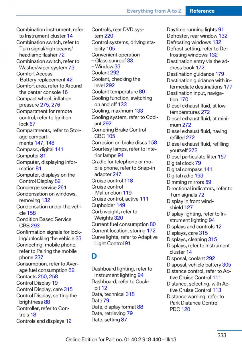 BMW X5 X6 F15 F16 owners manual / page 333