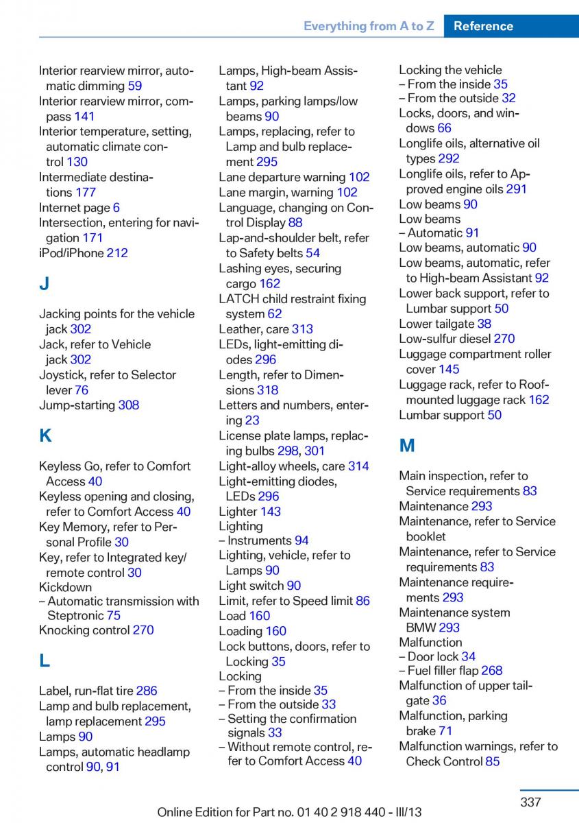 BMW X5 X6 F15 F16 owners manual / page 337