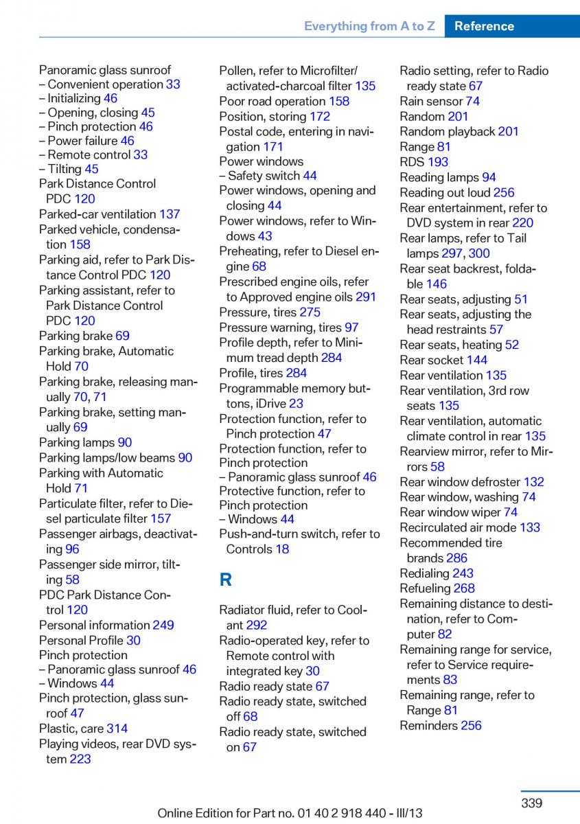 BMW X5 X6 F15 F16 owners manual / page 339