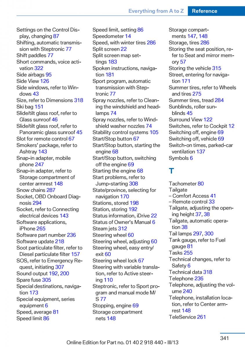 BMW X5 X6 F15 F16 owners manual / page 341