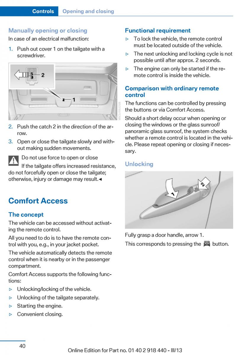 BMW X5 X6 F15 F16 owners manual / page 40