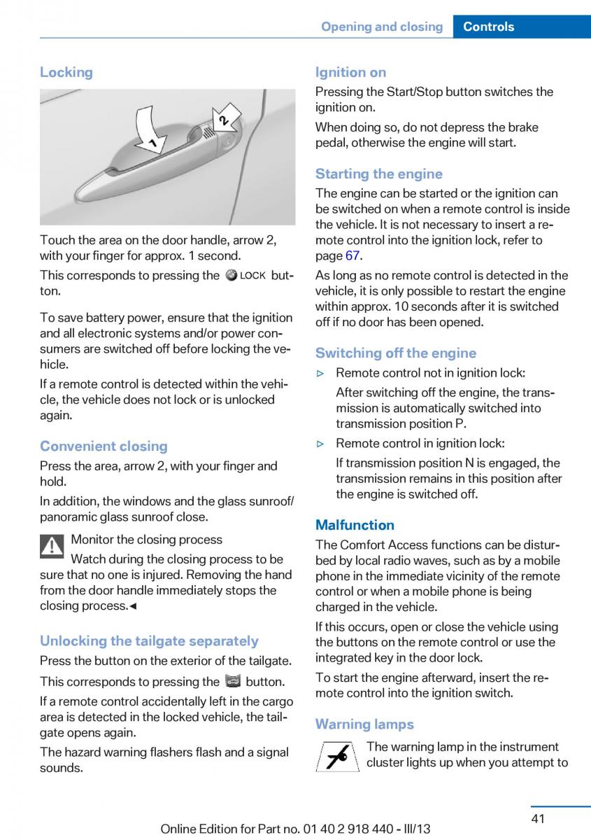 BMW X5 X6 F15 F16 owners manual / page 41